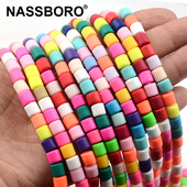 6,5x6 mm Šarene perle od polimerske gline u obliku cilindra za izradu nakita Rasute perle s odstojnicima DIY ručno rađeni dodaci