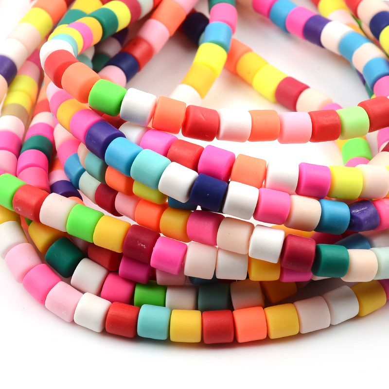 6,5x6 mm Šarene perle od polimerske gline u obliku cilindra za izradu nakita Rasute perle s odstojnicima DIY ručno rađeni dodaci