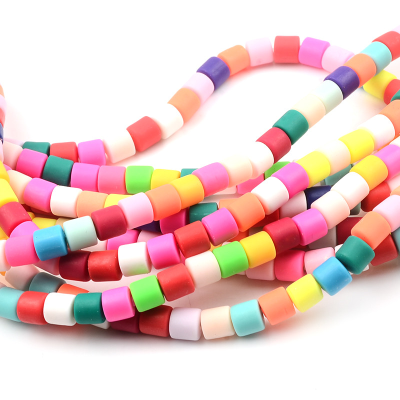 6,5x6 mm Šarene perle od polimerske gline u obliku cilindra za izradu nakita Rasute perle s odstojnicima DIY ručno rađeni dodaci