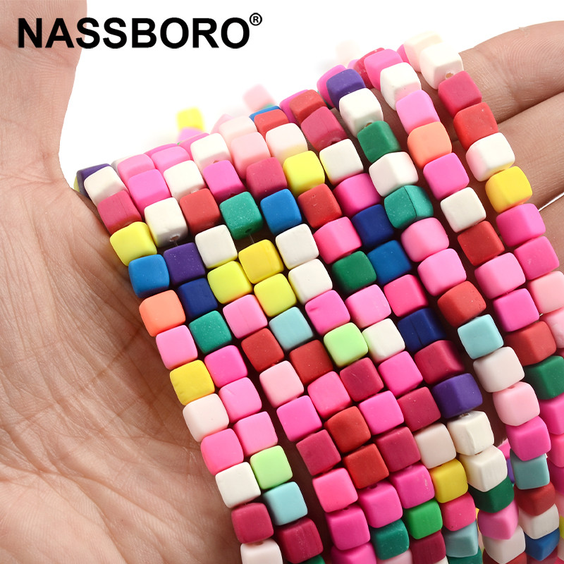 Šarene kockaste perle od 6 mm Perle od polimerske gline Odstojnik Slobodne četvrtaste perle za izradu nakita Narukvica s privjeskom Ogrlica DIY dodaci