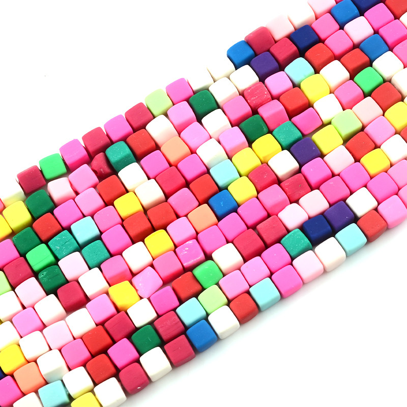 Šarene kockaste perle od 6 mm Perle od polimerske gline Odstojnik Slobodne četvrtaste perle za izradu nakita Narukvica s privjeskom Ogrlica DIY dodaci