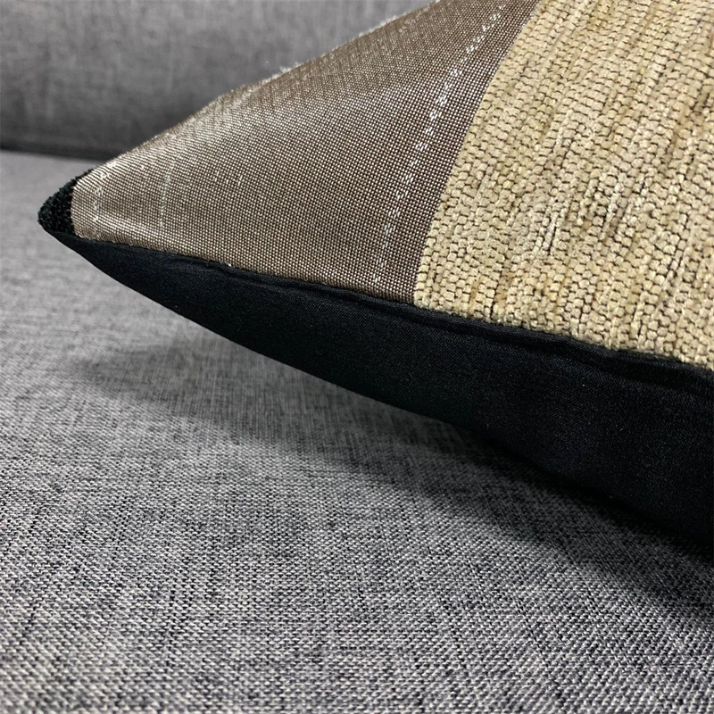 Klasszikus fekete zsenília jacquard csíkos dekoratív párnahuzat dobó párnahuzat szék párnahuzat