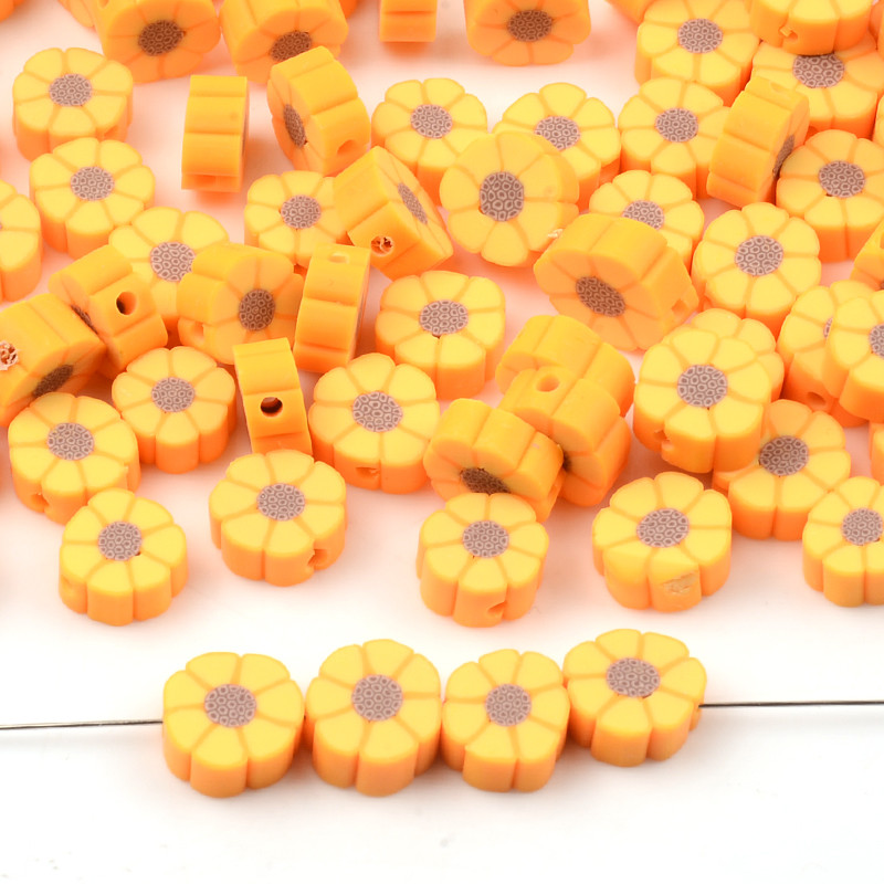 30 kom/Part perle od narančastog cvijeta čips perle od polimerske gline labave perle za odstojnike za izradu nakita DIY narukvica Dodaci za nakit
