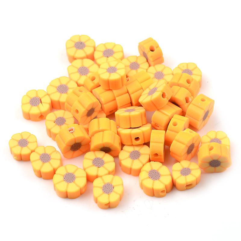 30 kom/Part perle od narančastog cvijeta čips perle od polimerske gline labave perle za odstojnike za izradu nakita DIY narukvica Dodaci za nakit