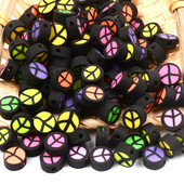 30 kom/Part Perle od crne polimerske gline Rasuti čips Razmak perle za izradu nakita DIY Dodaci za narukvice