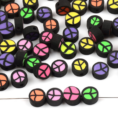 30 kom/Part Perle od crne polimerske gline Rasuti čips Razmak perle za izradu nakita DIY Dodaci za narukvice