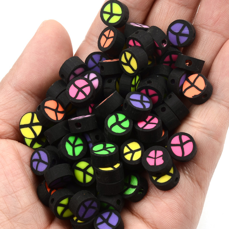 30 kom/Part Perle od crne polimerske gline Rasuti čips Razmak perle za izradu nakita DIY Dodaci za narukvice