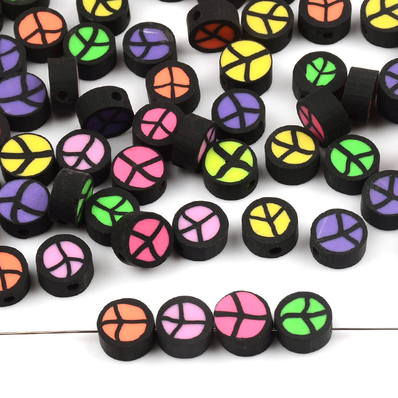 30 kom/Part Perle od crne polimerske gline Rasuti čips Razmak perle za izradu nakita DIY Dodaci za narukvice