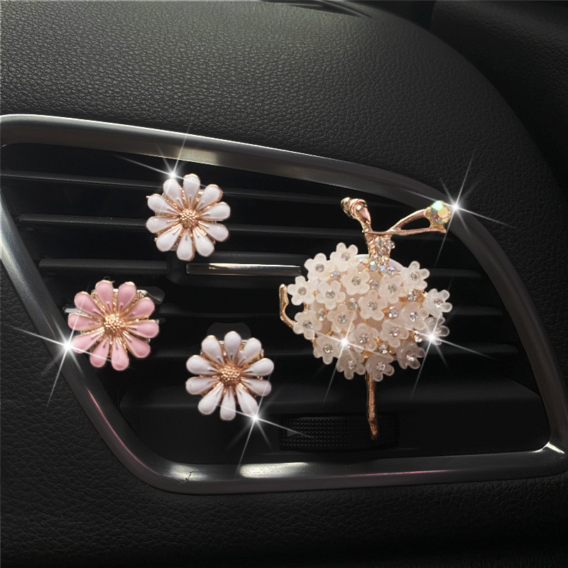 Aer condiționat pentru mașină pentru fete Aerisire pentru parfum Margaretă Decorare rafinată Accesorii drăguțe Toate pentru mașină Accesorii pentru mașină pentru femei
