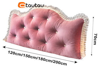 OTAUTAU Queen King Bed Crown Cushion Възглавница за таблата с пълнеж Декоративни възглавници за задната седалка Възглавници за спално бельо Възглавници за пране Меко кадифе