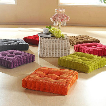 Удебелени квадратни царевични кочани Татами Седалка Възглавница за офис стол Мек диван за домашен декор на пода Текстилна възглавница за коленете