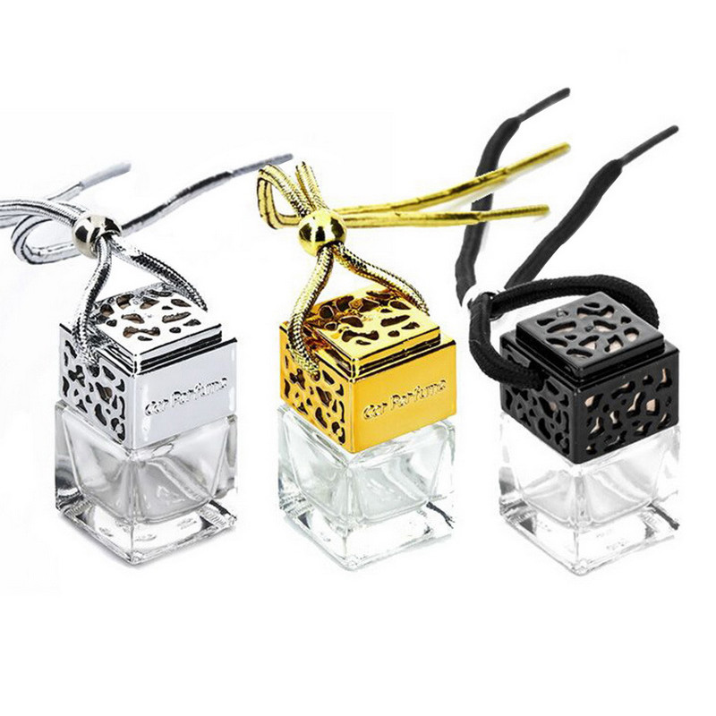 Autó akasztós légfrissítő üres üveg parfümös palack visszapillantó tükör dísz autóformázó illóolajok illatrendező