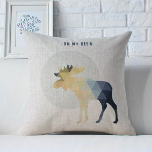 Nordijski moderni geometrijski jeleni Jastuk Jastuk od debele lanene jastučnice Jastuk za sofu kućni ukrasni jastuci