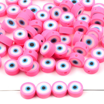 Rose Red Eye Beads Полимерни глинени мъниста Loose Spacer Evil Bead за изработка на бижута Направи си сам аксесоари за гривни