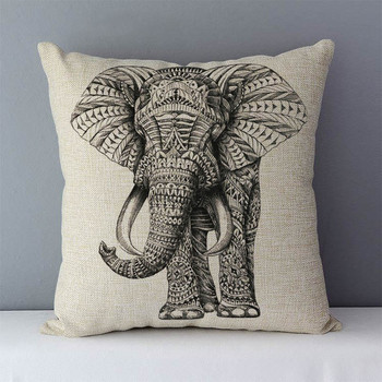 Άνετο μαξιλάρι καναπέ διακοσμητικά μαξιλάρια σπιτιού ελέφαντας kola elk εμπριμέ ζωάκια μαξιλαροθήκη 45x45cm Housse de coussin χωρίς πυρήνα