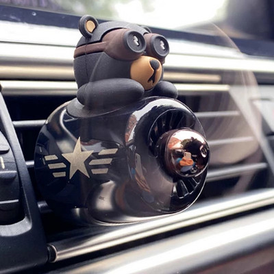 Car Fragrance Pilot Rotating Propeller Air Outlet Kvepalų aromatizatorius Little Bear Pilot Auto Air Freshener 자동차 공기 청정기