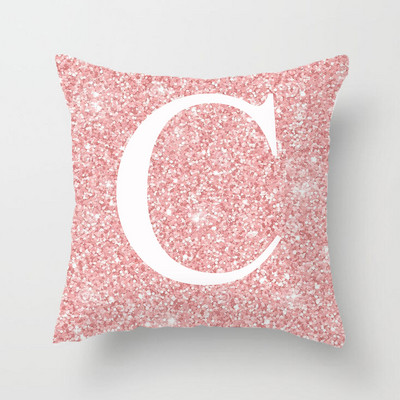 45x45cm pernă de canapea pernă de canapea cu litere bling roz cu miez pernă pentru spătar pernă de aruncare