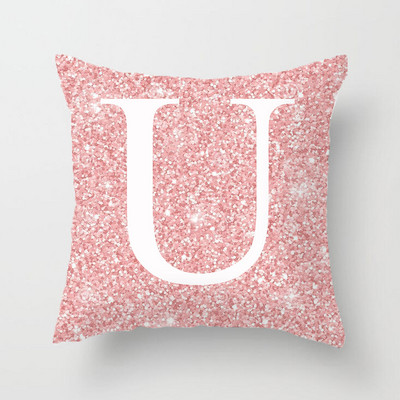 45x45cm pernă de canapea pernă de canapea cu litere bling roz cu miez pernă pentru spătar pernă de aruncare