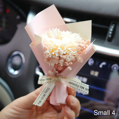 Mini Rožu pušķis Automašīnas gaisa ventilācijas saspraude Creative Flowers Mini Bouquet Auto Smaržas Gaisa atsvaidzinātājs Gypsophila Carnation Ornament