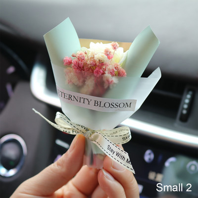 Mini Rožu pušķis Automašīnas gaisa ventilācijas saspraude Creative Flowers Mini Bouquet Auto Smaržas Gaisa atsvaidzinātājs Gypsophila Carnation Ornament