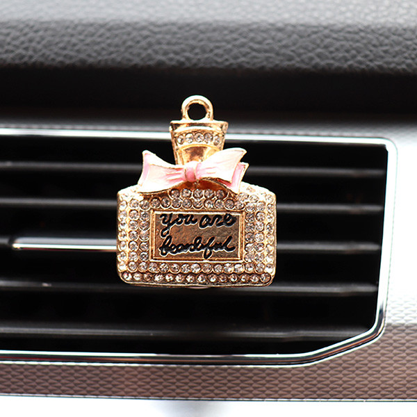 Clip de aerisire pentru mașină Odorizant de aer în Decor interior auto Sticlă de parfum Bling Difuzor de arome pentru mașină Ornament Accesoriu pentru mașină Cadou pentru fete