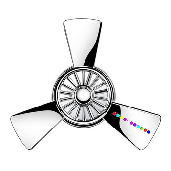 Ελαφρύ LED αποσμητικό αυτοκινήτου αυτοκινήτου Air Force Propeller Shape Perfume Vent Clip Decor Vehicle Fan Aromatherapy Auto Interior Accessories