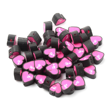 Розови любовни мъниста във формата на сърце от полимерна глина Свободни дистанционни мъниста за изработка на бижута Направи си сам аксесоари за гривни