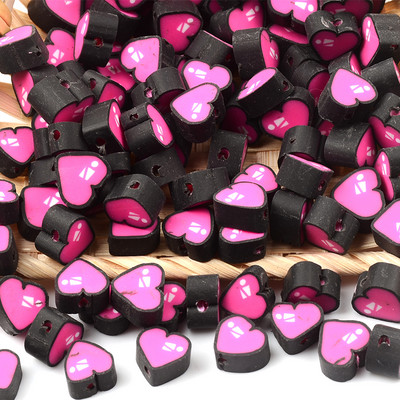 Ružičaste perle od polimerske gline u obliku srca ljubavi Rasute perle za odstojnike za izradu nakita Dodaci za narukvice DIY