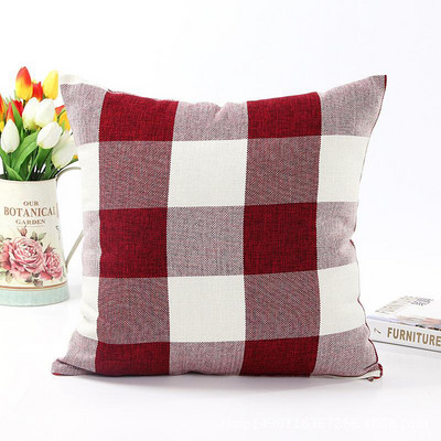 Kućni dekor Cojines Buffalo karirani ukrasni jastučić poliester za uređenje doma na farmi Crvena i crna