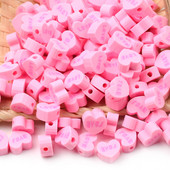 Ružičaste perle od polimerske gline u obliku srca ljubavi Rasute perle za odstojnike za izradu nakita Dodaci za narukvice DIY