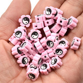 Tai Chi uzorak Ružičasto cvijeće Perle od polimerske gline Rasute perle s odstojnicima za izradu nakita Dodaci za DIY narukvice