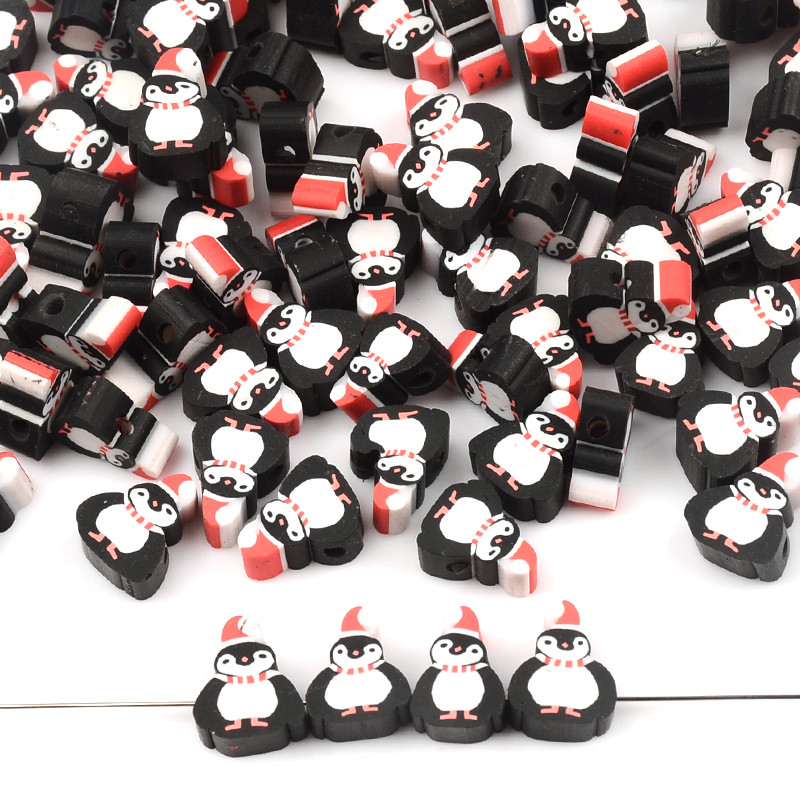 30 kom/komplet Perle od polimerske gline sa slatkim uzorkom pingvina Rasuti čips Razmak perle za izradu nakita DIY dodaci za narukvice