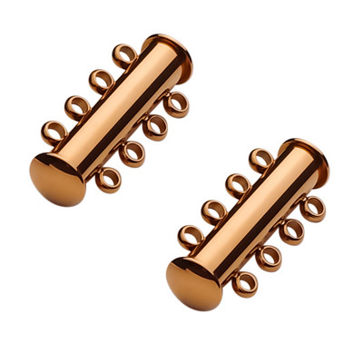 2 kom. Slojevite narukvice od nehrđajućeg čelika od ružičastog zlata, ogrlice, klizne jake magnetske kopče, cijevi, brava, kopča, kuka, nalazi za nakit