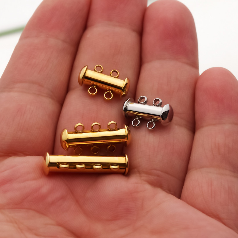 2 kom. Slojevite narukvice od nehrđajućeg čelika od ružičastog zlata, ogrlice, klizne jake magnetske kopče, cijevi, brava, kopča, kuka, nalazi za nakit