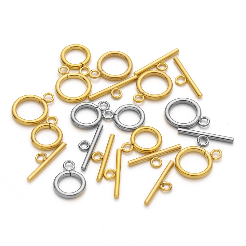 5 kompleta/lot pozlaćeni nehrđajući čelik OT preklopna kopča kopča konektor pričvršćivač narukvica za DIY dodatke za izradu nakita