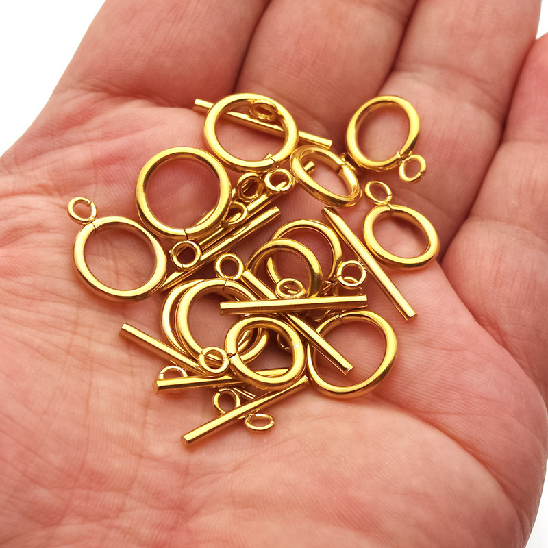 5 kompleta/lot pozlaćeni nehrđajući čelik OT preklopna kopča kopča konektor pričvršćivač narukvica za DIY dodatke za izradu nakita