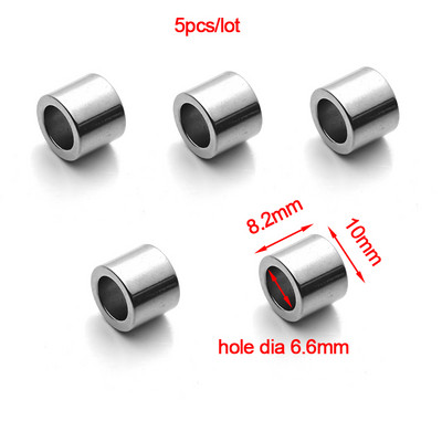 5 komada odstojnih perli od nehrđajućeg čelika s velikom rupom za DIY šarm ogrlicu kožnu narukvicu Izrada nakita Nalazi Dodaci