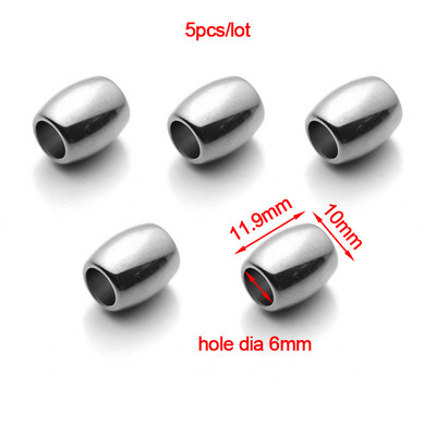 5 komada odstojnih perli od nehrđajućeg čelika s velikom rupom za DIY šarm ogrlicu kožnu narukvicu Izrada nakita Nalazi Dodaci