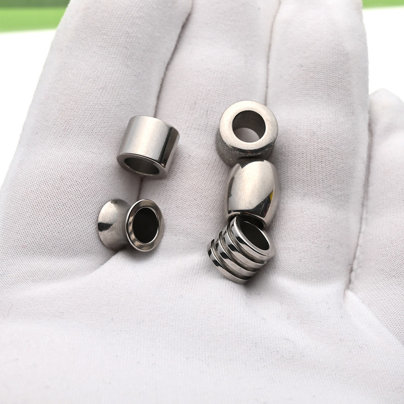 5 komada odstojnih perli od nehrđajućeg čelika s velikom rupom za DIY šarm ogrlicu kožnu narukvicu Izrada nakita Nalazi Dodaci