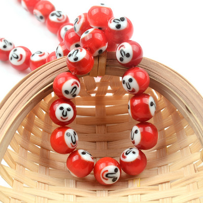 10 MM smieklīgas sejas apaļas piekariņi Lampwork Stikla Pērlītes Starplika Brīvas Pērlītes Juvelierizstrādājumu Izgatavošanai Pašdarinātas Pērlīšu Rokassprādzes Kaklarota Bijous