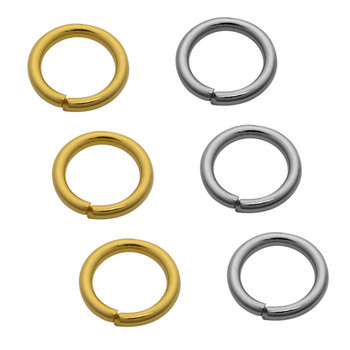 100 бр. Висококачествени 3-12 mm златни пръстени за скачане от неръждаема стомана за Направи си сам Колие, Обеци Изработка на бижута Находки Конектори