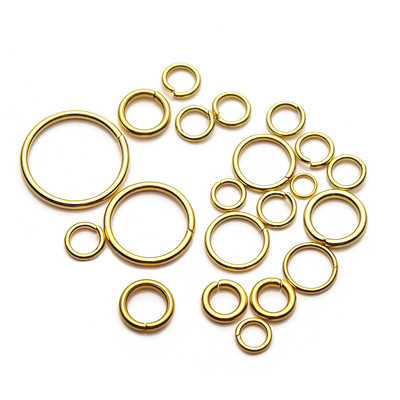 100 komada visokokvalitetnih 3-12 mm zlatnih prstenova za skok od nehrđajućeg čelika za diy ogrlice, naušnice, izrada nakita, konektori