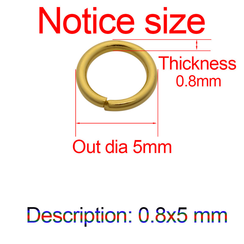 100 komada visokokvalitetnih 3-12 mm zlatnih prstenova za skok od nehrđajućeg čelika za diy ogrlice, naušnice, izrada nakita, konektori