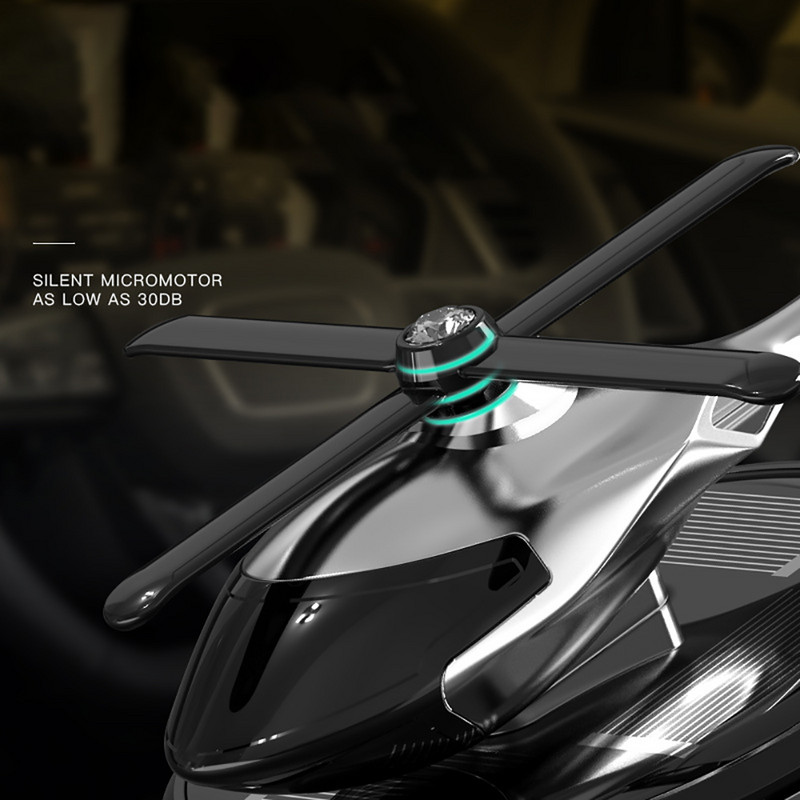 Energie solară Odorizant de aer pentru elicopter Planș de bord pentru mașină Parfum cu jet de aer Difuzor de avion cu energie solară creativ Aroma de avion din aliaj