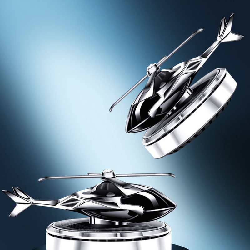 Energie solară Odorizant de aer pentru elicopter Planș de bord pentru mașină Parfum cu jet de aer Difuzor de avion cu energie solară creativ Aroma de avion din aliaj