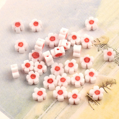 Otprilike 5-6 mm nepravilne pljosnate cvjetne perle, višebojne lampwork staklene perle za izradu nakita, narukvica, naušnica, DIY ručni rad