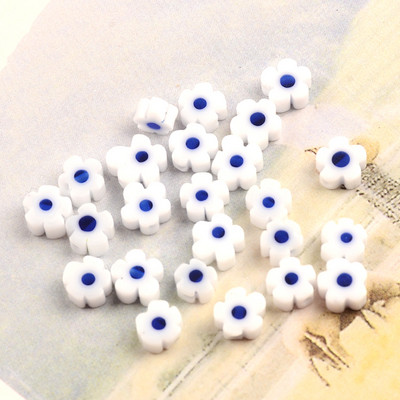 Otprilike 5-6 mm nepravilne pljosnate cvjetne perle, višebojne lampwork staklene perle za izradu nakita, narukvica, naušnica, DIY ručni rad