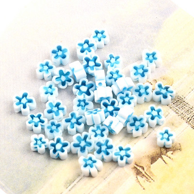 Otprilike 5-6 mm nepravilne pljosnate cvjetne perle, višebojne lampwork staklene perle za izradu nakita, narukvica, naušnica, DIY ručni rad