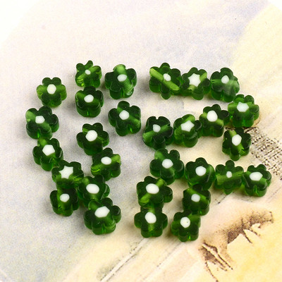 Otprilike 5-6 mm nepravilne pljosnate cvjetne perle, višebojne lampwork staklene perle za izradu nakita, narukvica, naušnica, DIY ručni rad