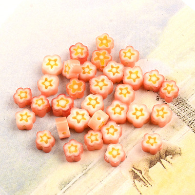 Otprilike 5-6 mm nepravilne pljosnate cvjetne perle, višebojne lampwork staklene perle za izradu nakita, narukvica, naušnica, DIY ručni rad